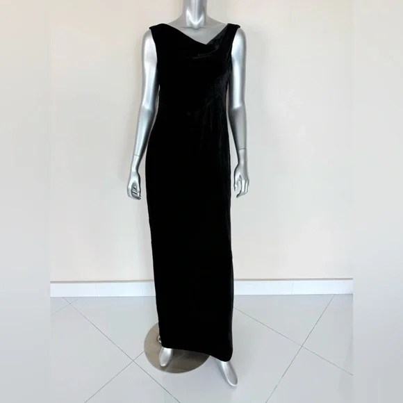 NWT!!! Brooks Brothers long velvet black dress size 8 US Retail 498$ - Picture 1 of 8